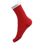 Носки для бега Compressport Pro Racing Socks V4.0 Run High, цвет Red/White - фото