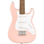 Электрогитара Squier Mini Stratocaster Laurel, White Pickguard Shell Pink - фото