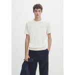 Базовая футболка Ribbed Short Sleeve Massimo Dutti, бежевый - фото