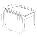 ПОЭНГ Кресло и подставка для ног, березовый шпон/Хилларед темно-синий POÄNG IKEA - фото 5