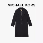 Пальто шерстяное женское Michael Kors на пуговицах и лацканах, черный - фото 2