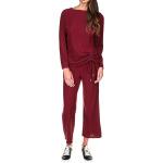 Топ Michael Kors Petite Boatneck Ruche Tie Top, цвет Dark Ruby - фото 3