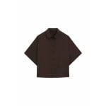 Рубашка Flowing Short Sleeve Massimo Dutti, темно-коричневая - фото 2