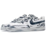 Кроссовки Nike Court Vision Low Skateboarding Shoes Men Low-top White/Gray/Blue, белый/серый - фото 3