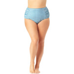 Плавки Anne Cole Plus Size Side Shirred High-Waist Bottoms, цвет Blue Plaid Print - фото