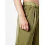 Брюки TOPSHOP Regular Pleat-Front Pants, хаки - фото 3