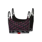 Бюстгальтер без косточек HUGO Underwear "TWIN BRALETTE DESIGN", с логотипом HUGO на поясе, цвет Open_Miscellaneous986 - фото