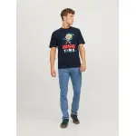 Рубашка Jack & Jones с круглым вырезом "JORXMAS TEE SS CREW NECK", цвет Sky Captain - фото 5