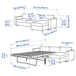 ВИМЛЕ 3-местный диван-кровать + диван, Халларп серый VIMLE IKEA - фото 10