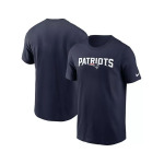 Мужская темно-синяя футболка New England Patriots Primetime Wordmark Essential Nike, синий - фото