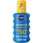 Солнцезащитный спрей для защиты и увлажнения Spf 50+ 200 мл, Nivea - фото