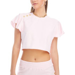 Пуловер Juicy Couture Ruffle Sleeve Top with Snaps, цвет Whisper Pink - фото 3