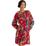 Платье LAUREN Ralph Lauren Petite Floral Crinkle Georgette Long Sleeve Dress, цвет Pink Multi - фото 3