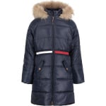 Пуховик Tommy Hilfiger Longline Puffer w/ Sequin Patch, цвет Navy Blazer - фото