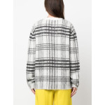 JW Anderson logo-embroidered check-pattern jumper, белый - фото 4