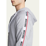 Мужская толстовка на молнии во всю длину с тесьмой с логотипом Moschino, цвет Grey - фото 4