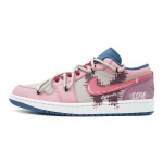 Баскетбольные кроссовки Air 1 Vintage Men Low-Top Pink/Grey Jordan - фото