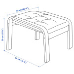 ПОЭНГ Пуф, черно-коричневый/Гуннаред темно-серый POÄNG IKEA - фото 4