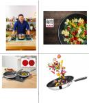 Сковорода Tefal Jamie Oliver E30 сковорода 26см, сковорода для всех типов плит включая индукционную, нержавеющая сталь 18/10 (в комплекте 1 лопаточка и фетровый чехол, 3 шт.) - фото 6