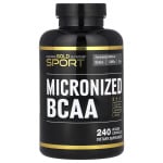 California Gold Nutrition Микронизированные аминокислоты BCAA с разветвленной цепью, 500 мг, 240 растительных капсул (250 мг на капсулу) - фото