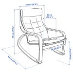 ПОЭНГ Кресло-качалка, дубовый шпон светлый/Гуннаред темно-серый POÄNG IKEA - фото 5