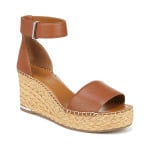 Туфли Franco Sarto Clemens Raffia Espadrille Wedge Heel Sandals, коричневый - фото