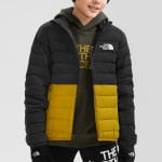 Детские пуховики/жилеты The North Face, черный/желтый - фото 3