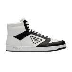 Кроссовки Prada District Leather Sneaker High 'White Black', белый - фото