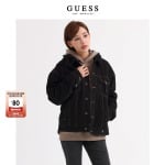 Куртка джинсовая мужская Guess с капюшоном, черный - фото