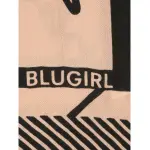 Полосатый шарф с монограммой и запахом Blugirl, коричневый - фото 2