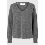 Вязаный свитер SLFLULU NEW V NECK NOOS Selected, цвет Medium Grey Melange - фото 5