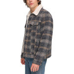 Куртка Levi's Varsity Two-Pocket Wool Blend/Faux Leather Jacket, цвет Blue Plaid - фото