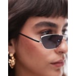 Topshop – Rowan – Металлические угловые солнцезащитные очки «кошачий глаз», серебро - фото 4