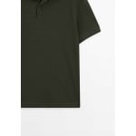 Рубашка поло SHORT SLEEVE TEXTURED Massimo Dutti, хаки - фото 8