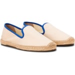 Лоферы Soludos Smoking Slipper Espadrille, цвет Ivory / Blue - фото