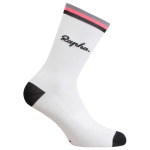 Велосипедные носки Rapha Logo Socks, цвет White/Black/Pink - фото