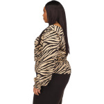 Топ Michael Kors Plus Size Tiger Smock Top, хаки - фото 2