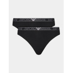 Комплект из 2 бразильских женских трусов Emporio Armani Underwear, черный - фото