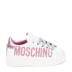 Кожаные кроссовки с логотипом Moschino, белый - фото 3