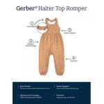 Марлевый комбинезон с лямкой на бретельках для маленьких девочек Gerber, розовый - фото 3