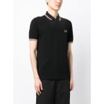 Fred Perry рубашка поло с вышитым логотипом, черный - фото 3