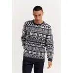 Свитер смесовой вязки "BLEND BHPullover", синий - фото