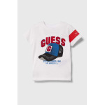 Детская хлопковая футболка Guess, белый - фото 2