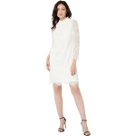 Платье Vince Camuto Lace Ruffle Shirring Neck Shift, слоновая кость - фото 3