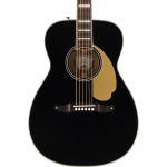 Акустическая гитара Fender Malibu Vintage Acoustic Guitar. Ovangkol Fingerboard, Gold Pickguard, Black - фото