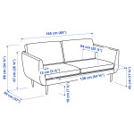 СМЕДСТОРП 2-местный диван, Лейде/красный/коричневый дуб SMEDSTORP IKEA - фото 3