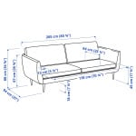 СМЕДСТОРП 3-местный диван, Лейде/красный/коричневый дуб SMEDSTORP IKEA - фото 2