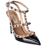 Патентованные туфли Valentino Rockstud Caged 100, черный - фото 3