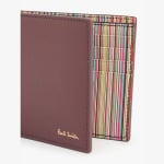 Фирменный кожаный кошелек двойного сложения Paul Smith, бордовый - фото 2