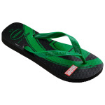 Сандалии Havaianas Kid's Top Marvel Logomania, цвет Black/Patria Green - фото 4